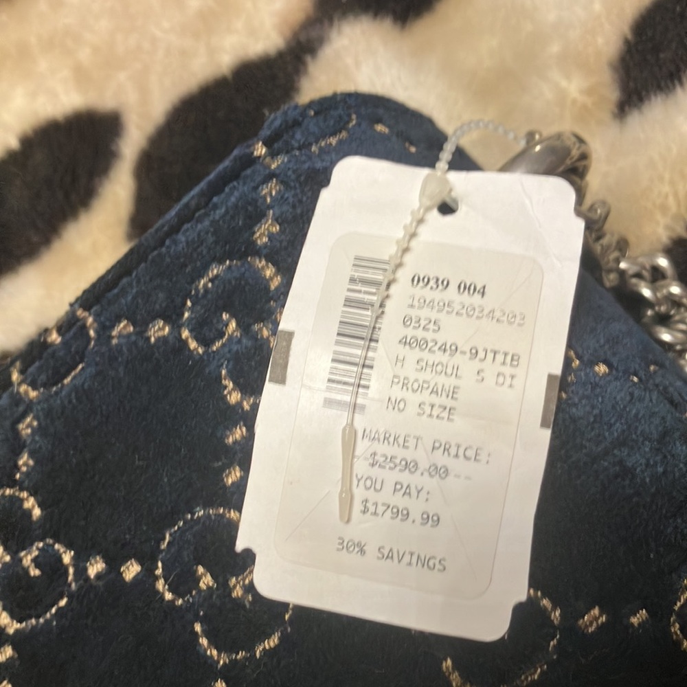 Authentic Gucci navy velvet bag - Picture 4 of 6